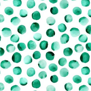 Emerald Watercolor Dots // Small