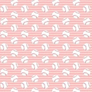 (MICRO SCALE) baseballs - pink stripes