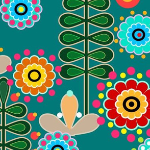 Retro, flower pattern  