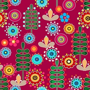 Retro, flower pattern  