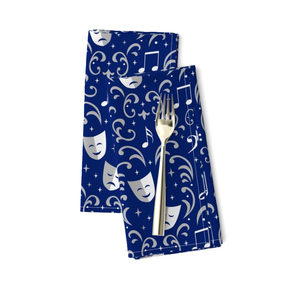 Theater Damask (Blue and Silver)