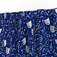 Theater Damask (Blue and Silver)