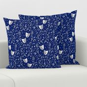 Theater Damask (Blue and Silver)