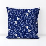 Theater Damask (Blue and Silver)