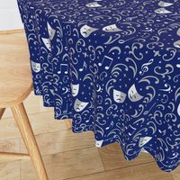 Theater Damask (Blue and Silver)