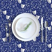 Theater Damask (Blue and Silver)