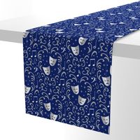 Theater Damask (Blue and Silver)