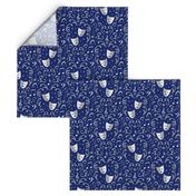 Theater Damask (Blue and Silver)