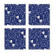 Theater Damask (Blue and Silver)