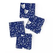 Theater Damask (Blue and Silver)