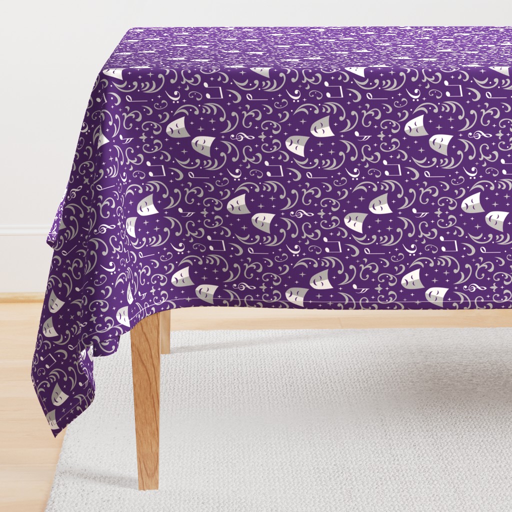 Theater Damask (Purple and Silver)