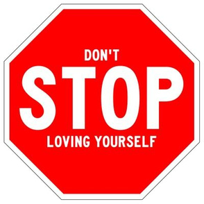 18 red white road signs traffic signs Graffiti vandalism vandalize pop art don't stop loving yourself inspirational messages love