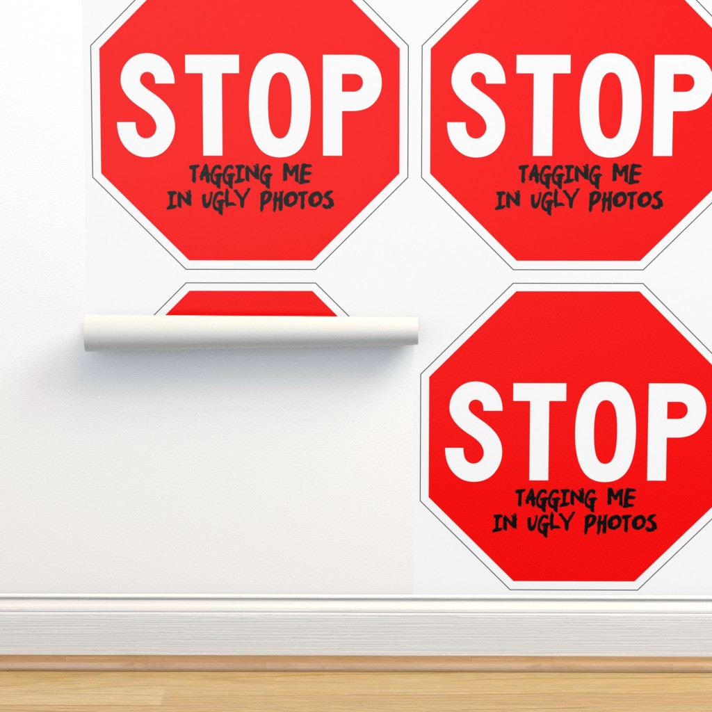 3 red white road signs traffic signs Wallpaper | Spoonflower