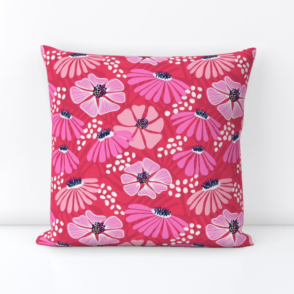 Bold & bright flowers/red and pink/large