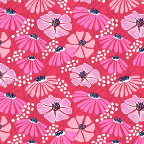 Bold & bright flowers/red and pink/large