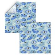 Bold & bright flowers - blue