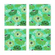 Bold & bright flowers - green