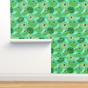 Bold & bright flowers - green