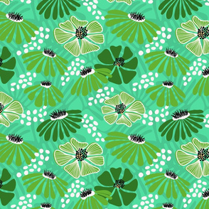 Bold & bright flowers - green