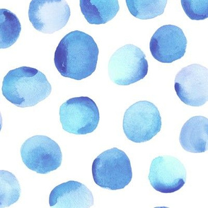 Watercolor Dots // Light Blue // Large