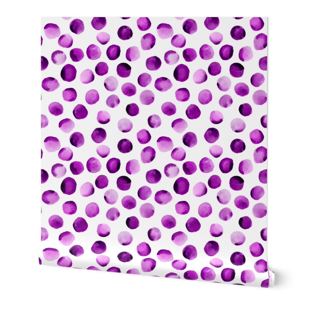 Watercolor Dots // Orchid Violet // Large