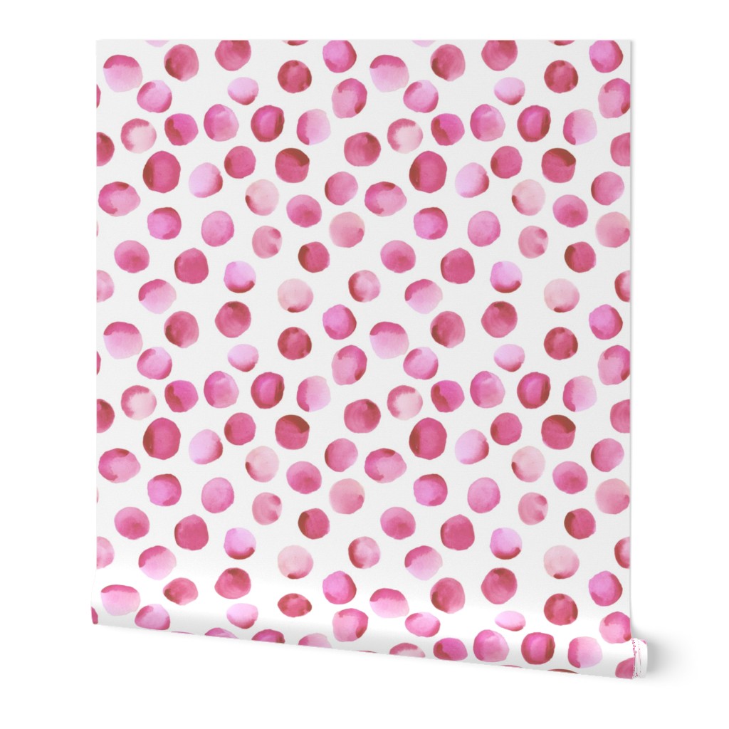 Watercolor Dots // Persian Pink // Medium