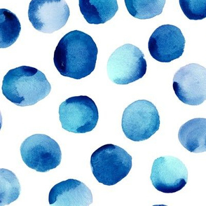 Watercolor Dots // Royal Blue // Large