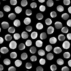 Watercolor Dots on Black // Small