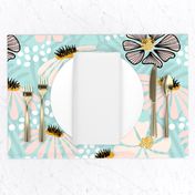 Bold  & bright flowers w/black and white/jumbo