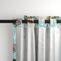 Bold  & bright flowers w/black and white/jumbo