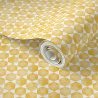 Hand Printed Mustard Yellow Hexagonal Print