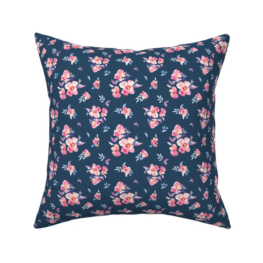 Perry Spaced Watercolour Floral on Navy