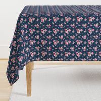 Perry Spaced Watercolour Floral on Navy