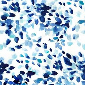Perry Blue Watercolor Leaves