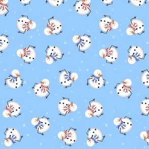 Cute Snowman Print - Light Blue