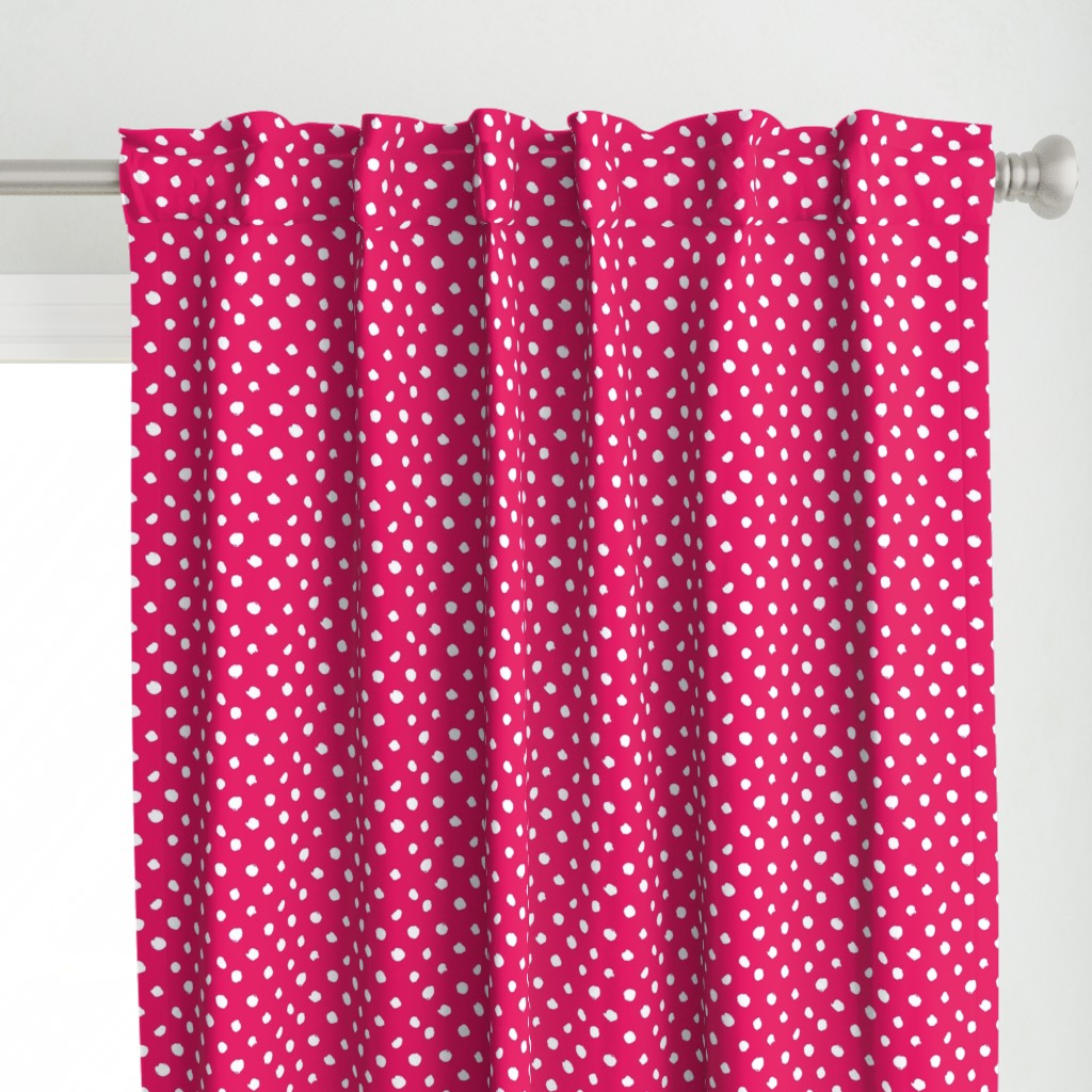 hand painted polka dots - crimson and white