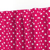 hand painted polka dots - crimson and white
