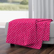 hand painted polka dots - crimson and white