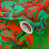 BN9 - Marbled Mystery Tapestry in Greens - Turquoise - Maroon  - Orange - large scale