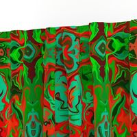 BN9 - Marbled Mystery Tapestry in Greens - Turquoise - Maroon  - Orange - large scale