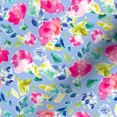 Nabby Tropical Florals on Blue