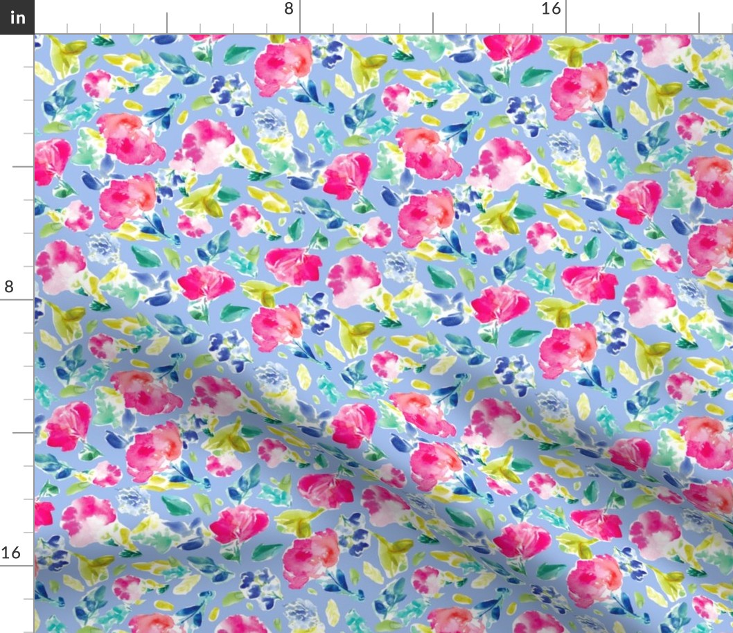 Nabby Tropical Florals on Blue