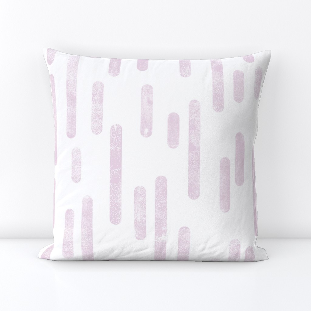 Dusty Pink on White | Large Scale Inky Rounded Lines Pattern