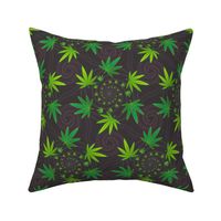 ★ SPIRALING WEED with SEED ★ Green & Dark Gray - Large Scale/ Collection : Cannabis Factory 1 – Marijuana, Ganja, Pot, Hemp and other weeds prints