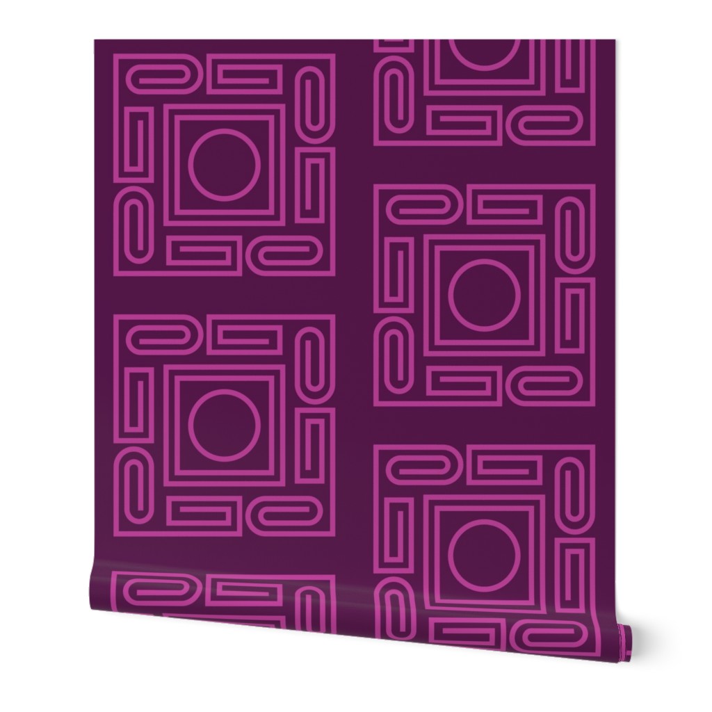 Deco Greek Key (pink pop)