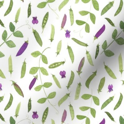 Watercolor Spring Peas