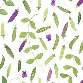 Watercolor Spring Peas