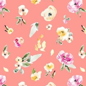 Frida Vintage Modern Floral on Pink