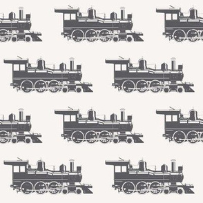 Charcoal Steam Engines on Off-white // Large