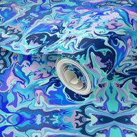 BN10 -  SM - Marbled Mystery Tapestry in Blues - Pink - Lavender 